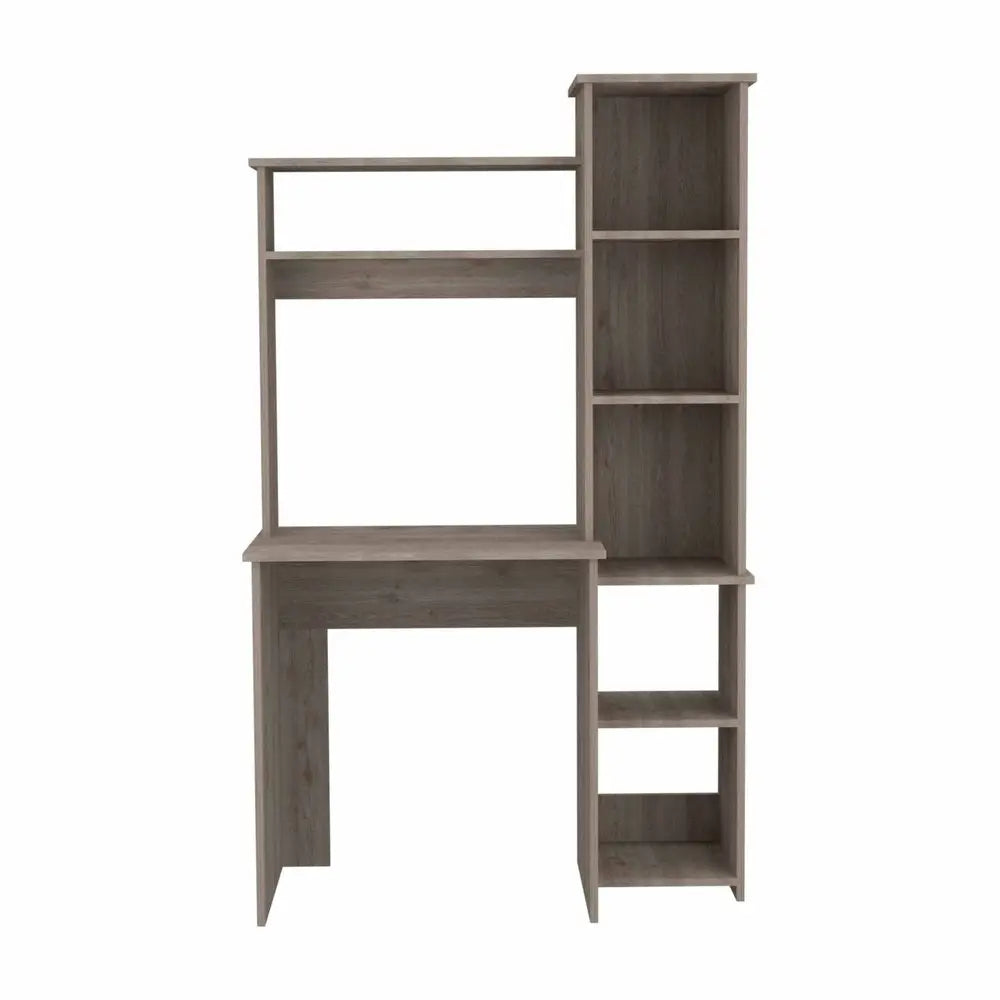 39" Light Gray Wood Writing Desk and Bookshelf Set HomeRoots
