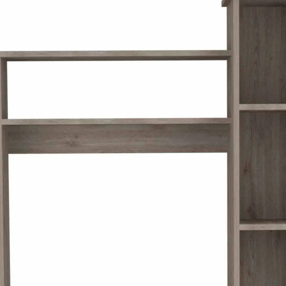 39" Light Gray Wood Writing Desk and Bookshelf Set HomeRoots