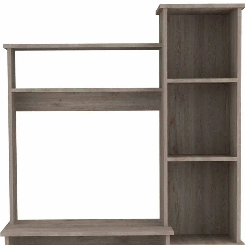 39" Light Gray Wood Writing Desk and Bookshelf Set HomeRoots