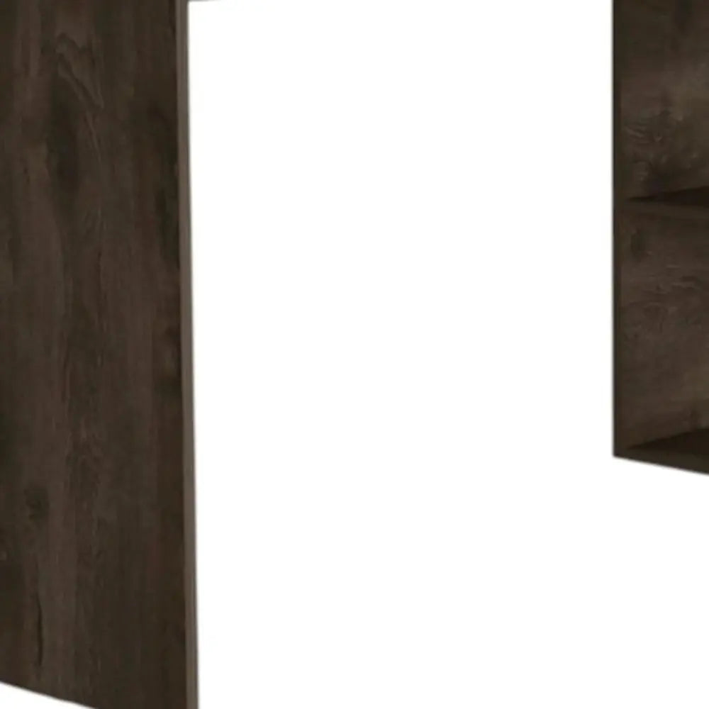 60" Dark Brown Wood L Shape Writing Desk HomeRoots