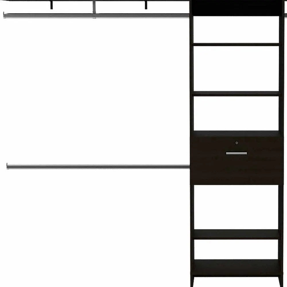 118" Black Wood Closet System HomeRoots