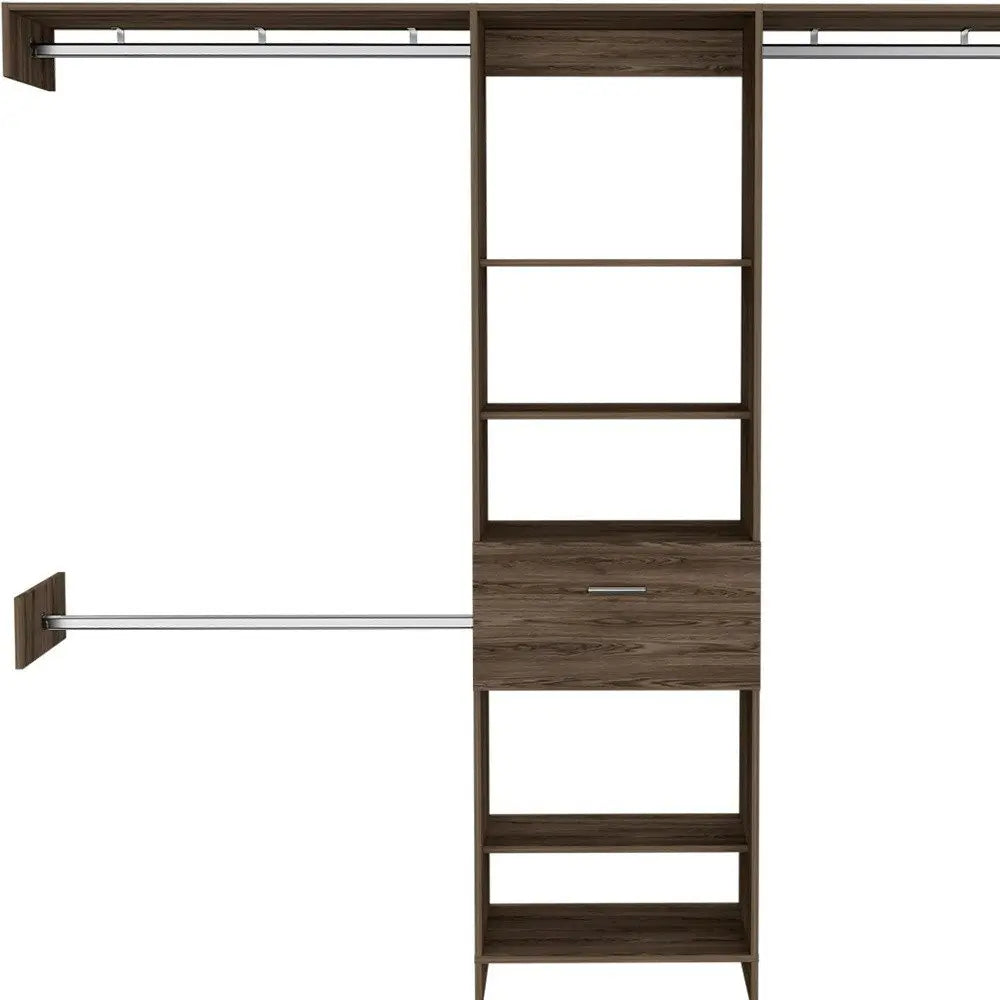 98" Brown Wood Closet System HomeRoots
