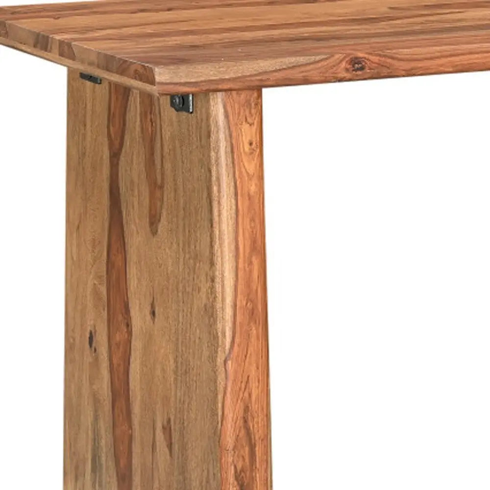 54" Brown Live Edge Solid Wood Writing Desk With Three Drawers - NOBLE HOME INTERIORS