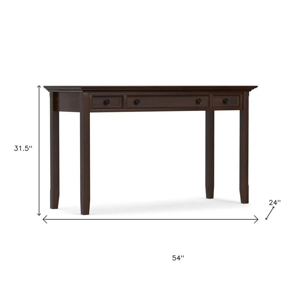 54" Brown Solid Wood Computer Desk - NOBLE HOME INTERIORS