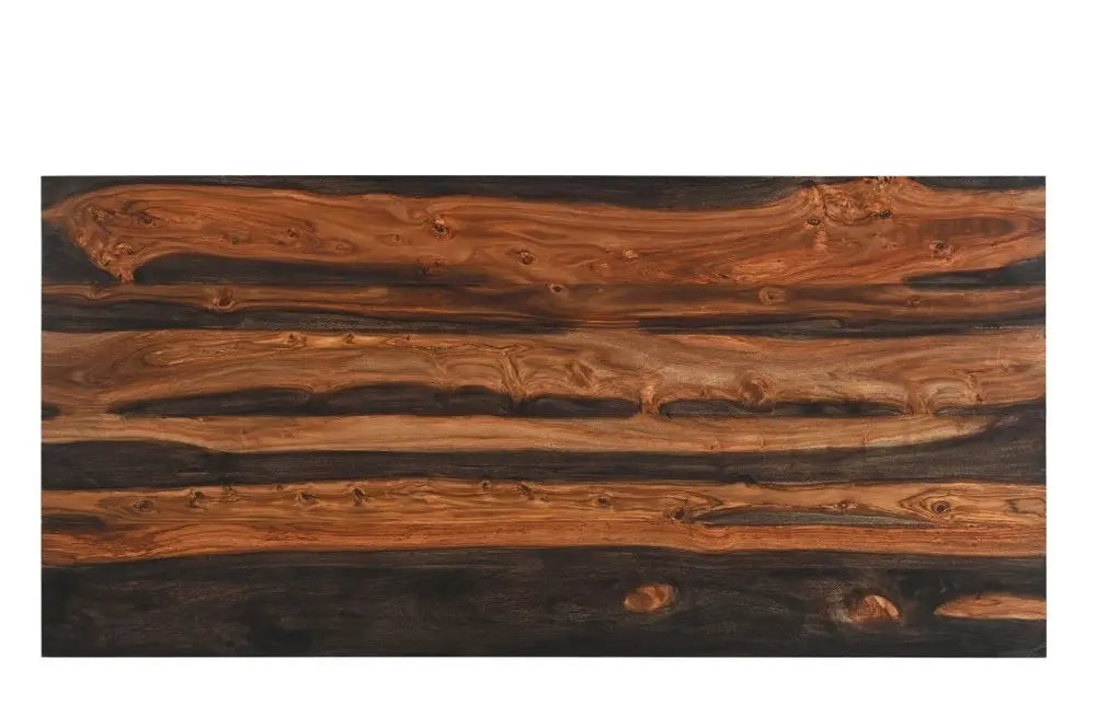 54" Dark Brown and Light Brown Solid Wood Writing Desk With Three Drawers - NOBLE HOME INTERIORS