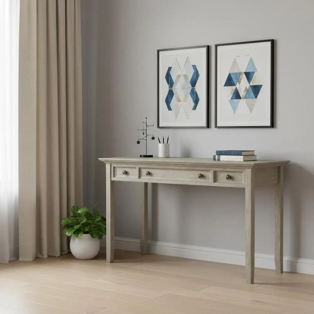 54" Gray Solid Wood Computer Desk - NOBLE HOME INTERIORS