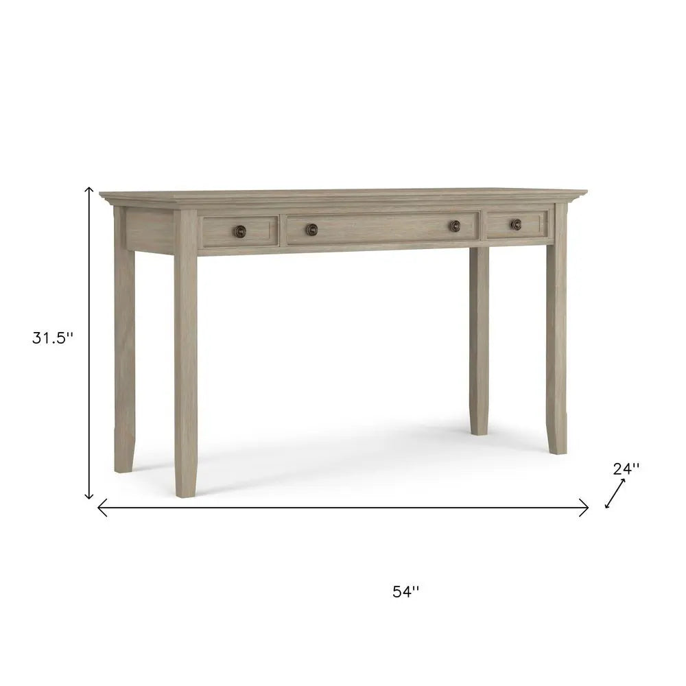 54" Gray Solid Wood Computer Desk - NOBLE HOME INTERIORS