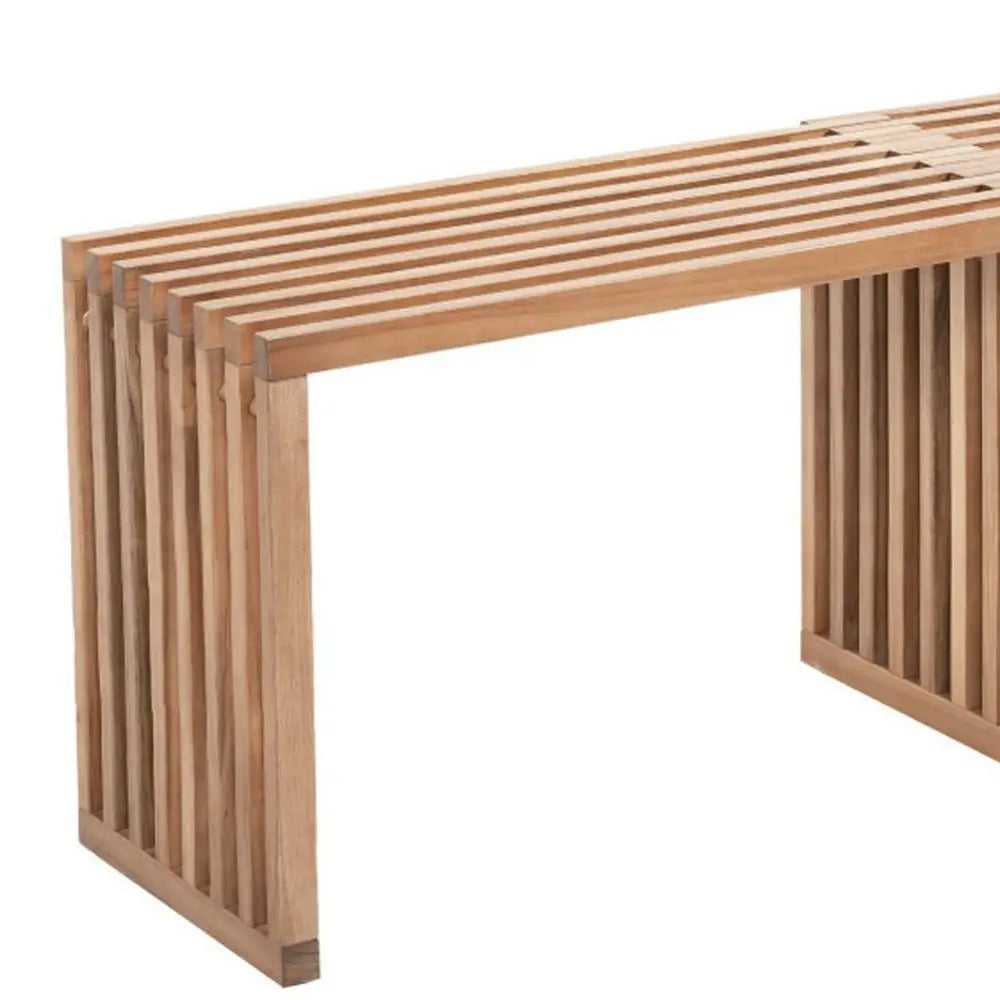 54" Natural Solid Wood Extendable Indoor Outdoor Bench - NOBLE HOME INTERIORS