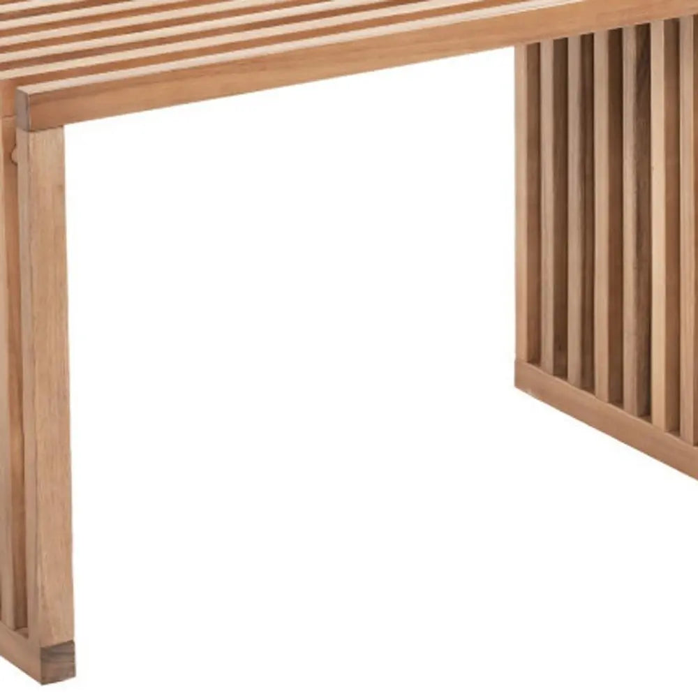 54" Natural Solid Wood Extendable Indoor Outdoor Bench - NOBLE HOME INTERIORS