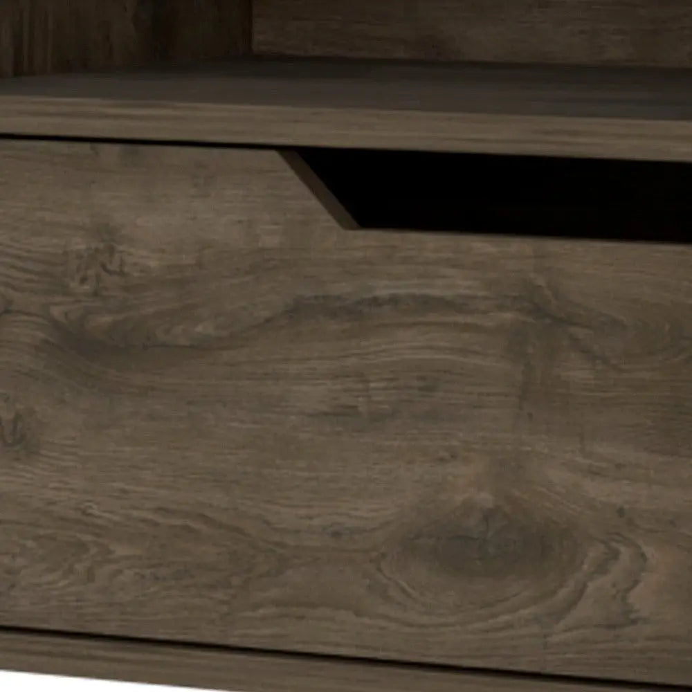 13" Brown Wood One Drawer Floating Nightstand HomeRoots