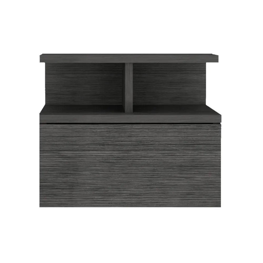 13" Dark Gray Wood One Drawer Floating Nightstand HomeRoots