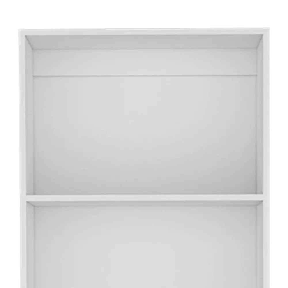 71" White Wood Four Tier Bookcase HomeRoots