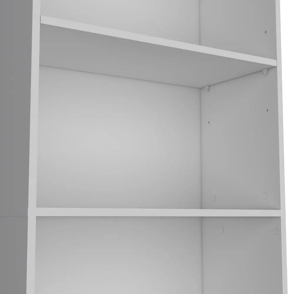 71" White Wood Five Tier Bookcase HomeRoots