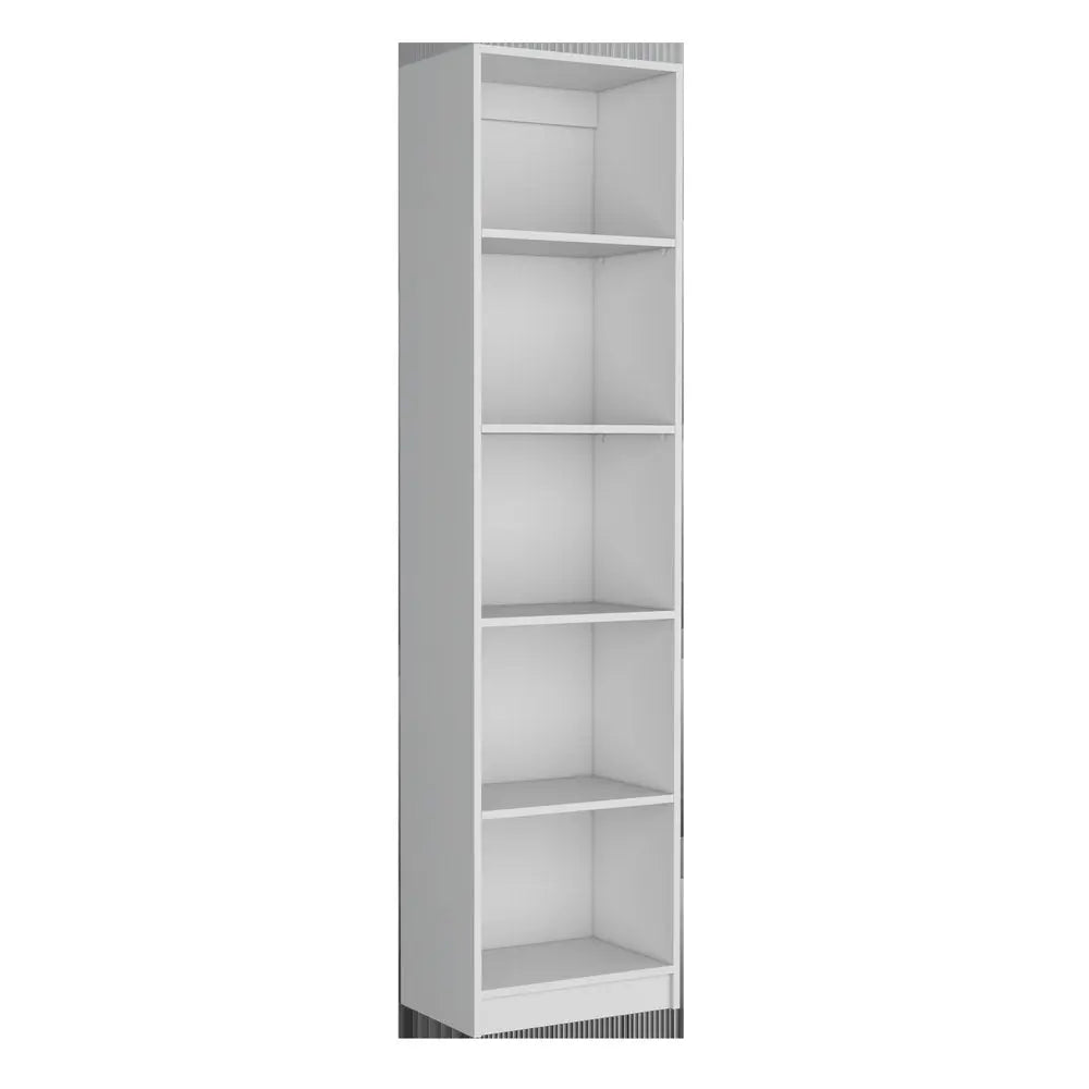 Set of Two White Wood Five Tier Modular Bookcase HomeRoots