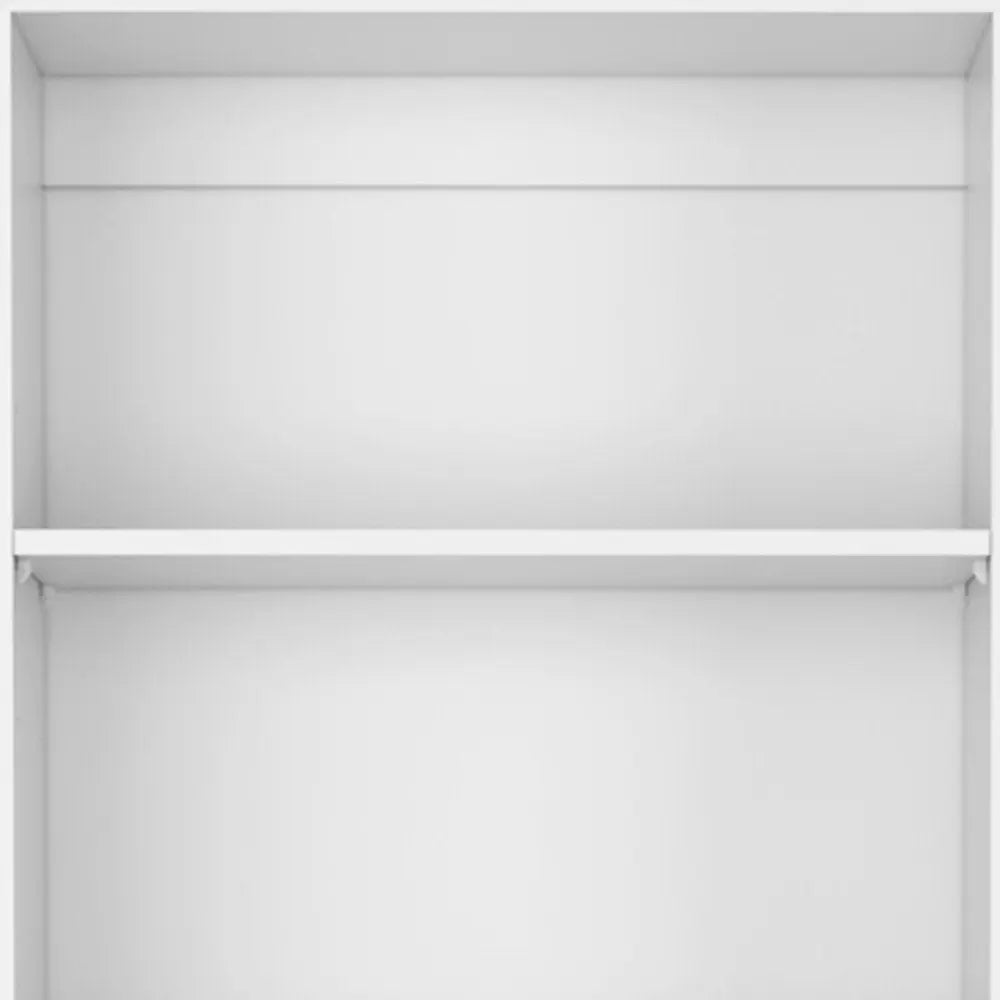 Set of Three White Wood Five Tier Modular Bookcase HomeRoots