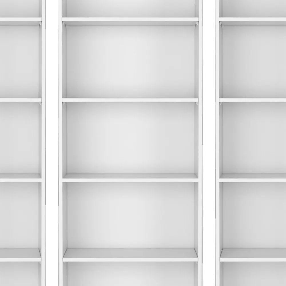 Set of Three White Wood Five Tier Modular Bookcase HomeRoots