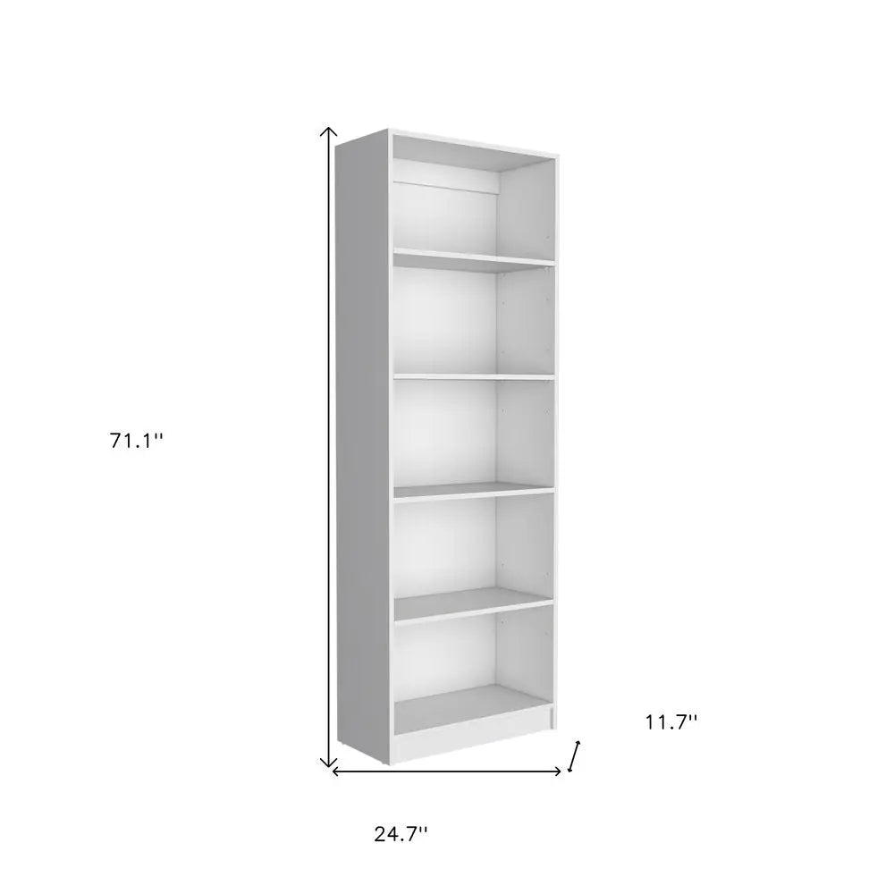 Set of Two White Wood Nine Tier Modular Bookcase HomeRoots
