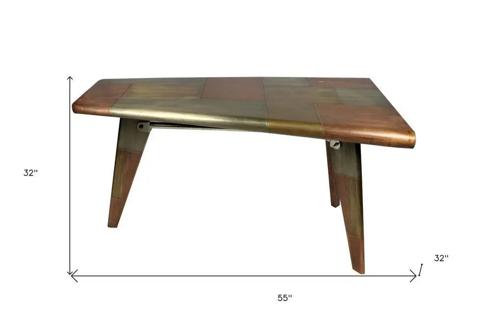 55" Copper Aluminum Writing Desk - NOBLE HOME INTERIORS