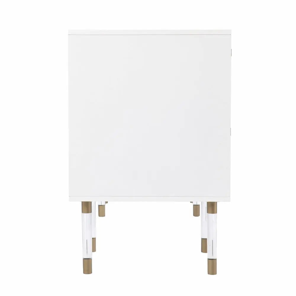 55" White Writing Desk With Four Drawers - NOBLE HOME INTERIORS