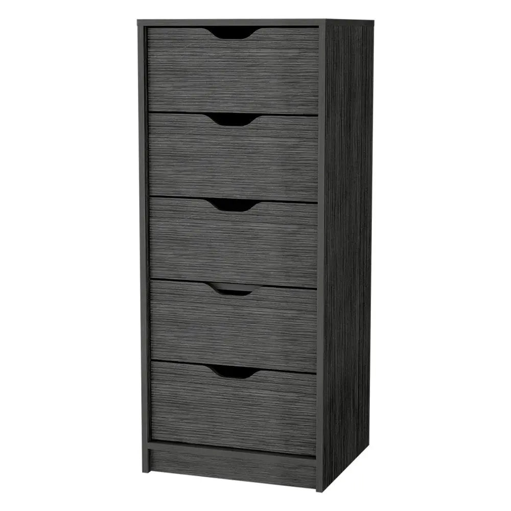 18" Gray Five Drawer Standard Chest HomeRoots
