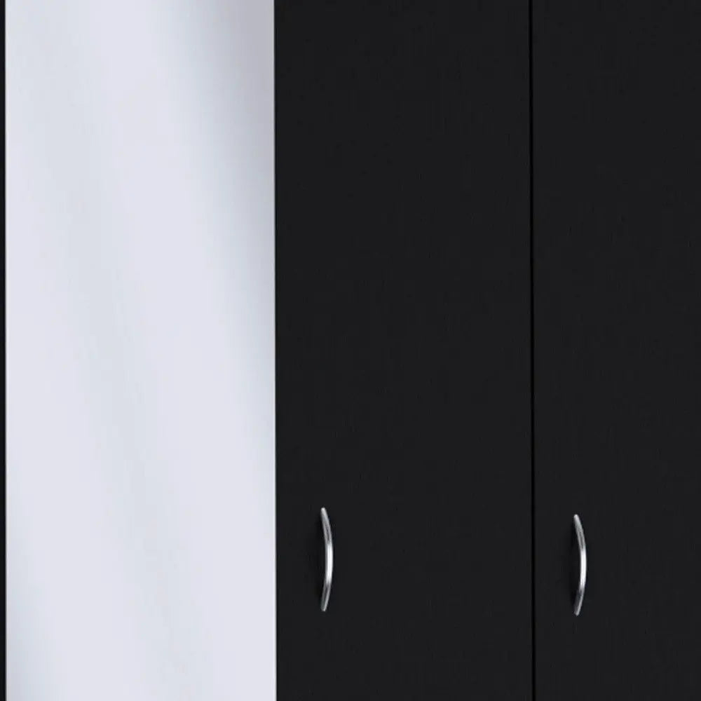 71" Black Mirrored Two Door Two Drawer Combo Dresser HomeRoots