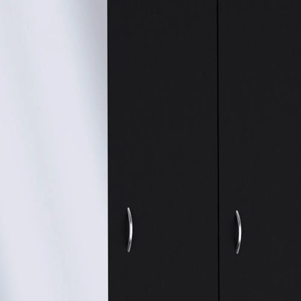 71" Black Mirrored Two Door Two Drawer Combo Dresser HomeRoots