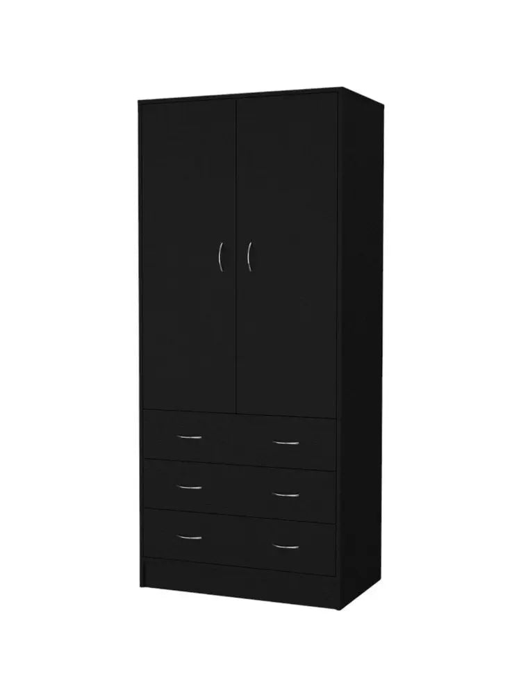 71" Black Two Door Three Drawer Combo Dresser HomeRoots