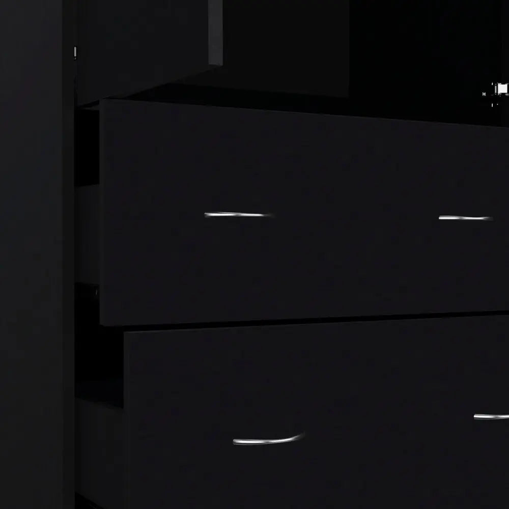 71" Black Two Door Two Drawer Combo Dresser HomeRoots