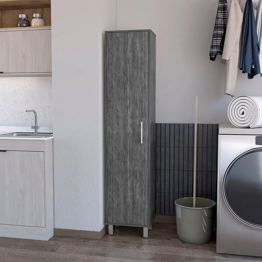 71" Gray Wood Accent Cabinet With Single Door HomeRoots