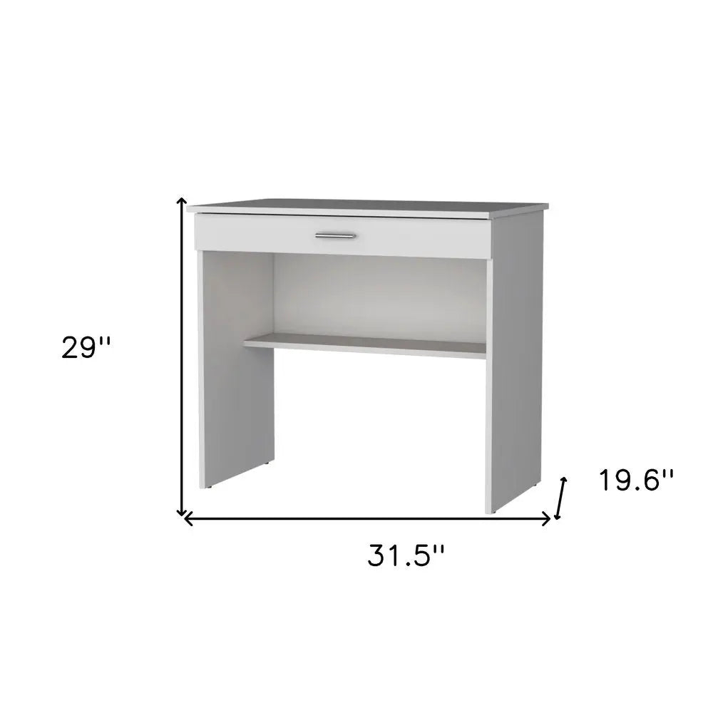 32" White Wood Computer Desk HomeRoots