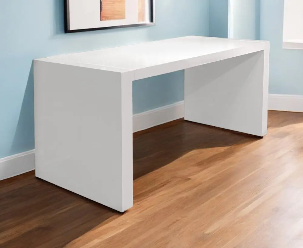 62" White Wood Computer Desk HomeRoots