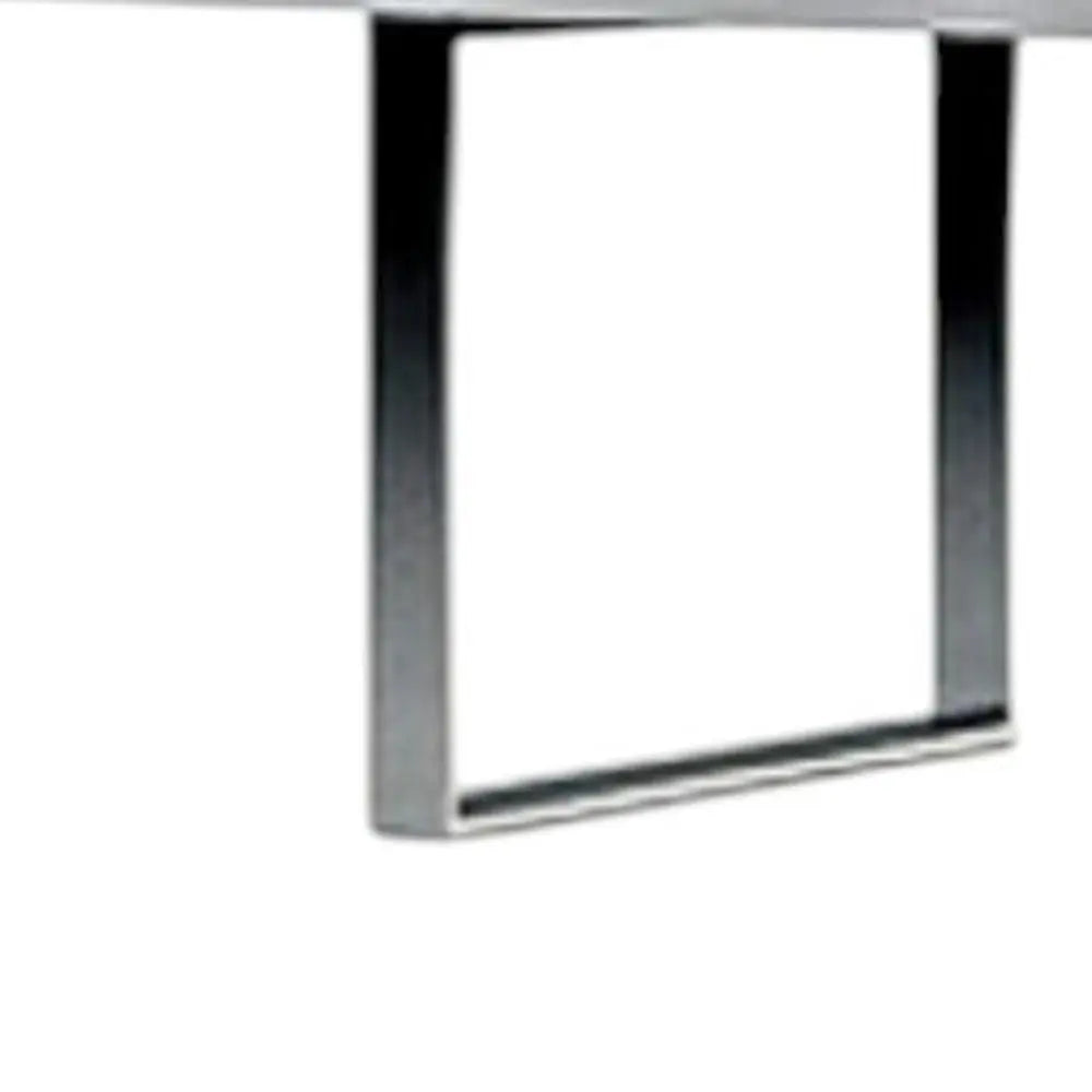 67" White And Silver Metal and Wood Three Tier Etagere Bookcase HomeRoots