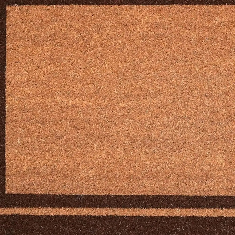 24" X 36" Natural and Black Coir Geometric Outdoor Door Mat HomeRoots