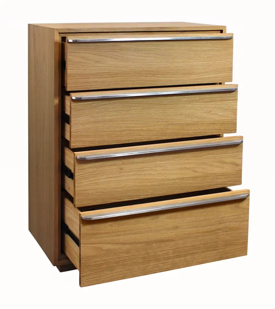 32" Natural Solid Wood Four Drawer Dresser HomeRoots