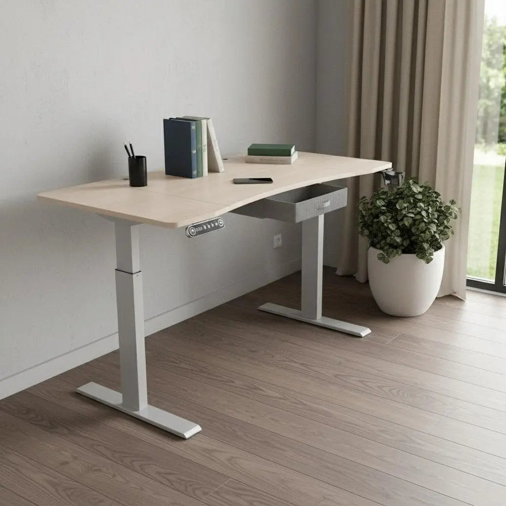 63" Adjustable Beige Standing Desk HomeRoots