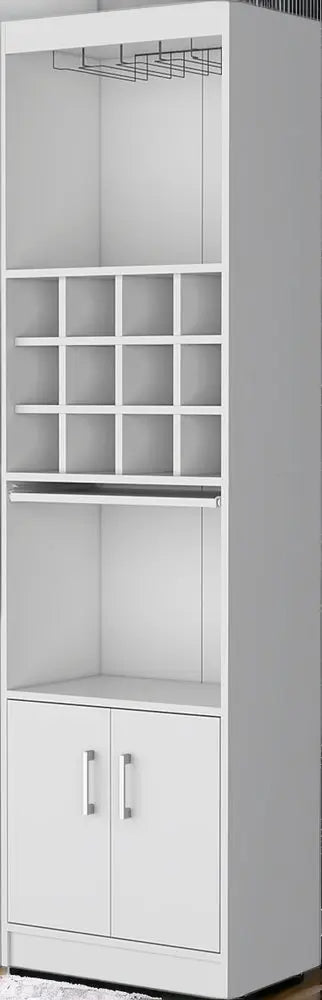 71" White Wood Bar Cabinet With Two Doors HomeRoots