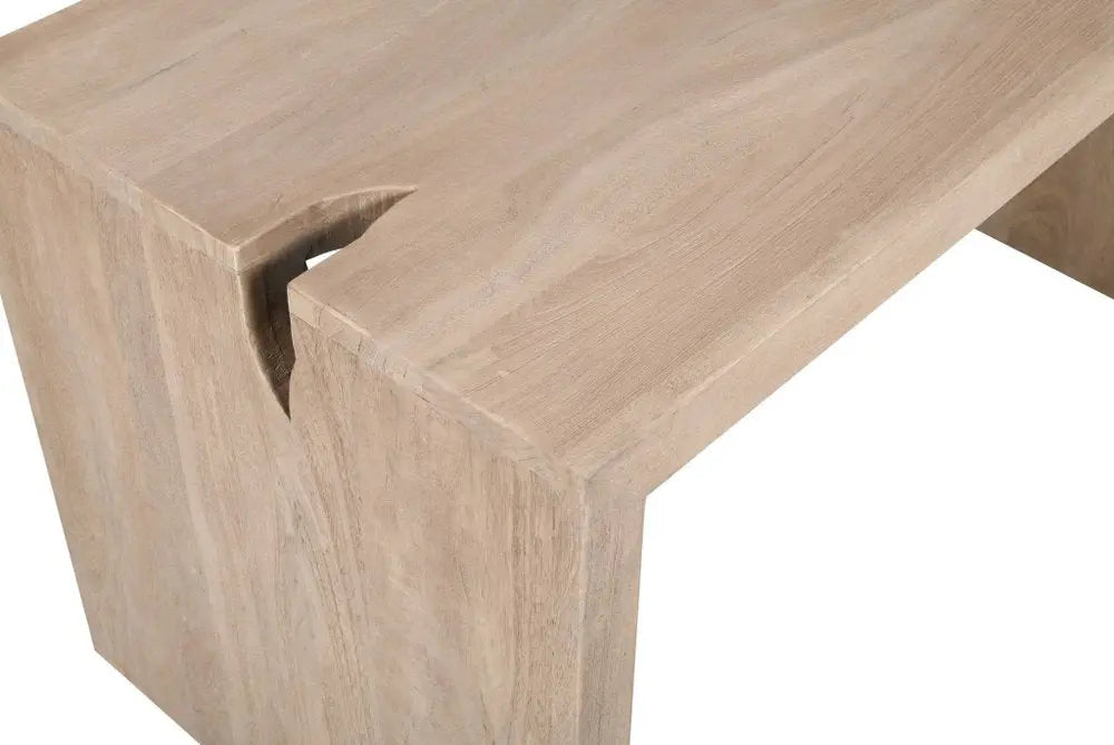 56" Ivory Reclaimed Wood Sled Writing Desk - NOBLE HOME INTERIORS