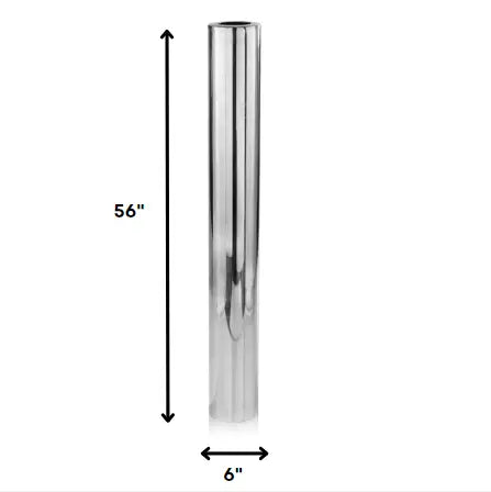 56" Silver Aluminum Cylinder Table Vase - NOBLE HOME INTERIORS