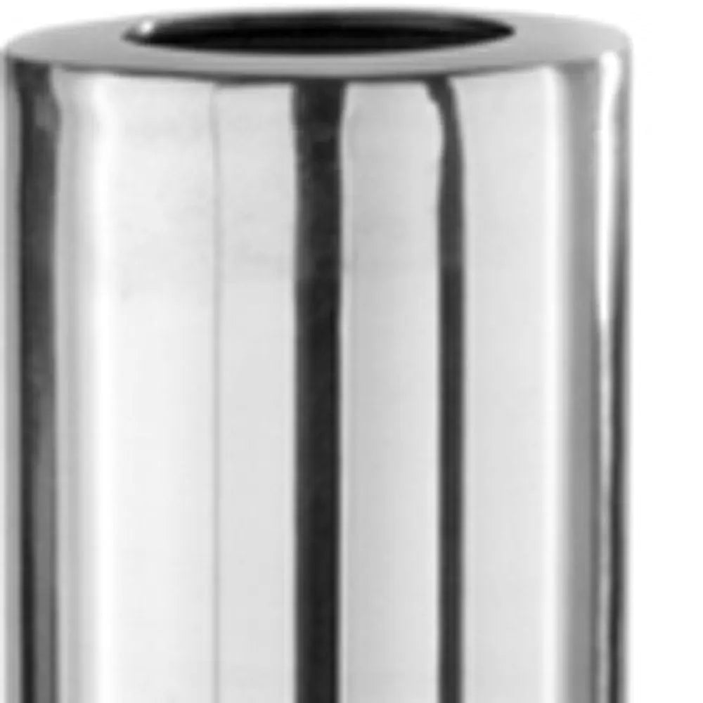 56" Silver Aluminum Cylinder Table Vase - NOBLE HOME INTERIORS