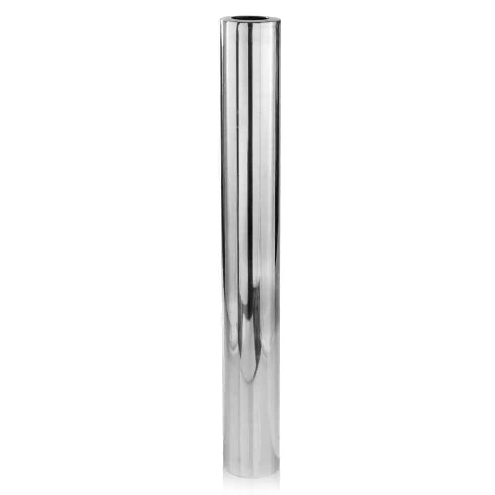 56" Silver Aluminum Cylinder Table Vase - NOBLE HOME INTERIORS