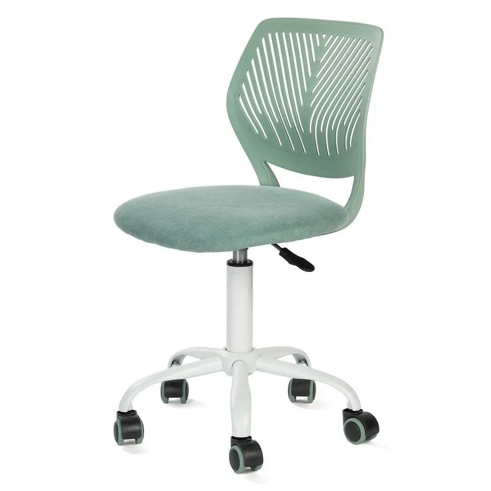 Teal and White Adjustable Height Swivel Rolling Office Chair HomeRoots