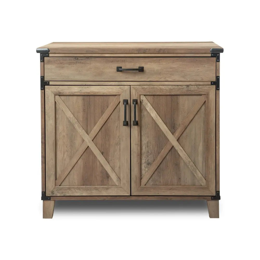 30" Oak Wood Drawer Filing Cabinet HomeRoots