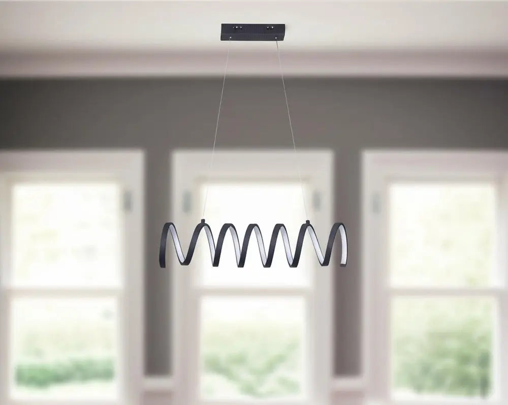 Black Metal LED Chandelier HomeRoots