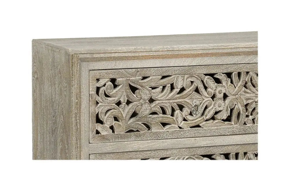 57" Gray Solid Wood Six Drawer Dresser - NOBLE HOME INTERIORS