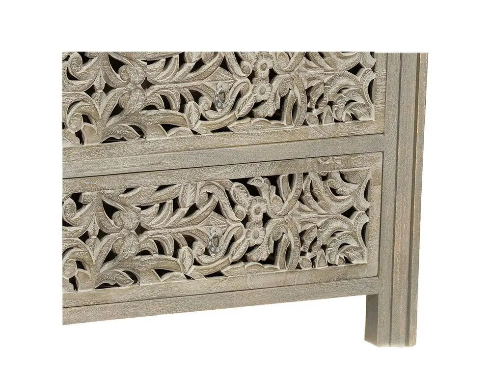 57" Gray Solid Wood Six Drawer Dresser - NOBLE HOME INTERIORS