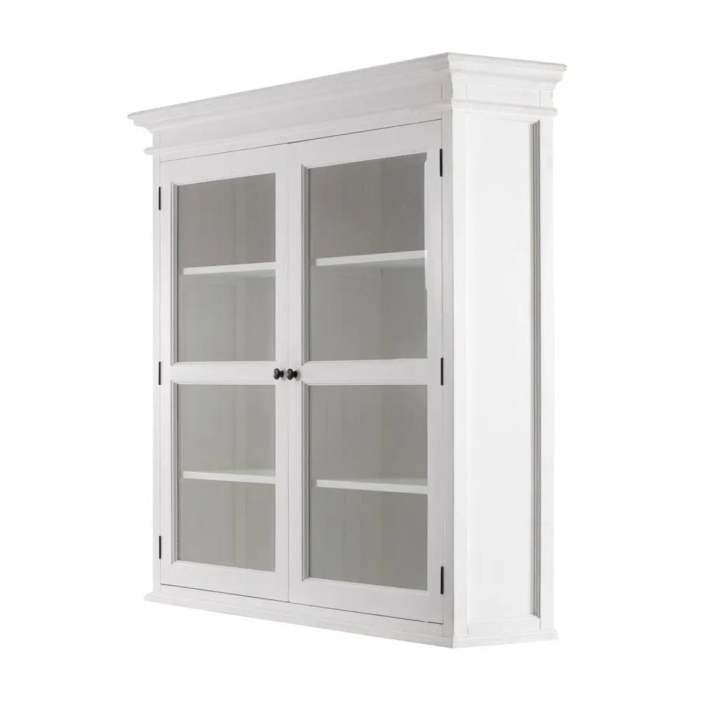 57" White Solid Wood Frame Dining Hutch With Twelve Shelves And Two Drawers - NOBLE HOME INTERIORS