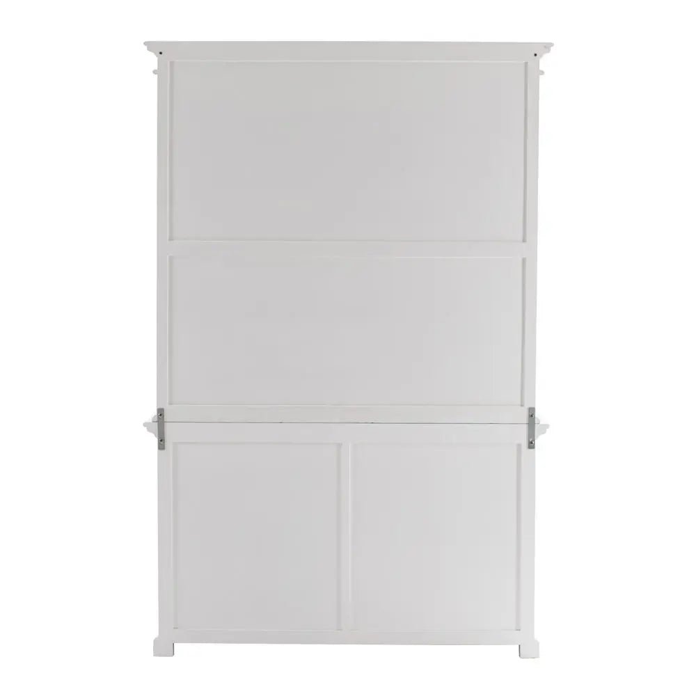 57" White Solid Wood Frame Dining Hutch With Twelve Shelves And Two Drawers - NOBLE HOME INTERIORS