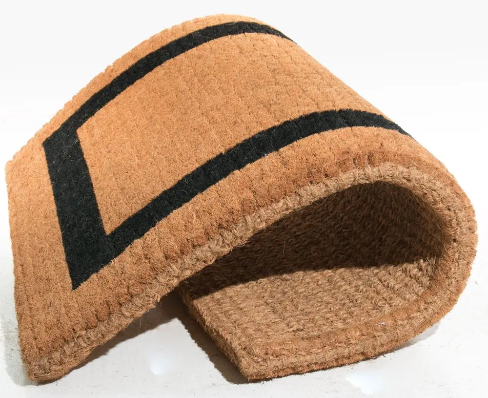 24" X 48" Brown and Black Coir Outdoor Door Mat HomeRoots