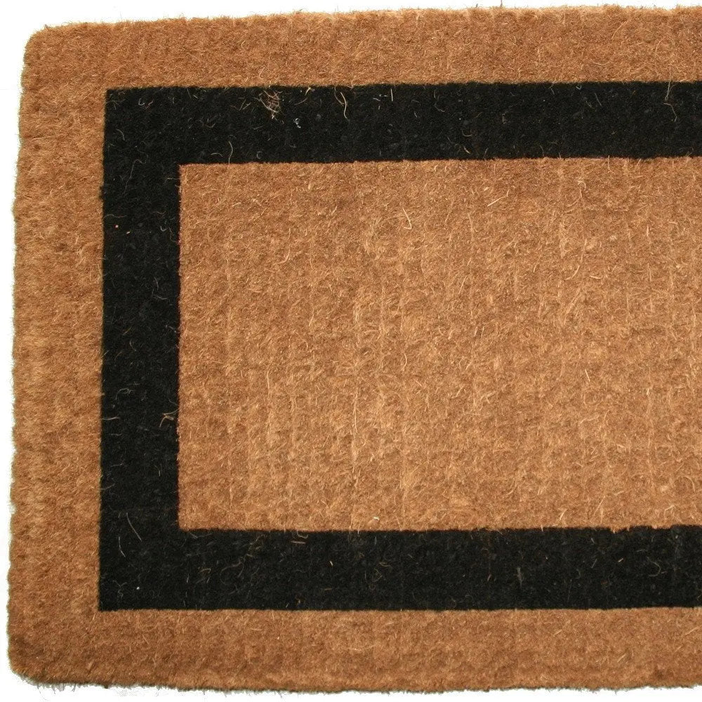 24" X 48" Brown and Black Coir Outdoor Door Mat HomeRoots