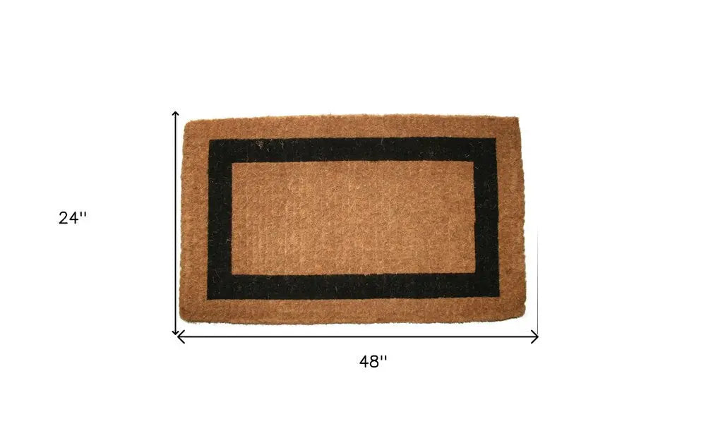 24" X 48" Brown and Black Coir Outdoor Door Mat HomeRoots
